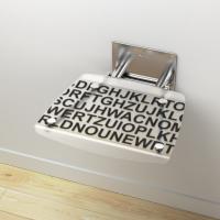 Сиденье откидное Ravak Ovo-B Decor B8F0000030 белый с чёрными буквами